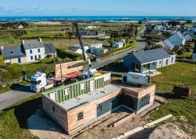 Maisons Bois GLV Plouguerneau Constrution suivi de chantier drone brest (3) brignogan-plages