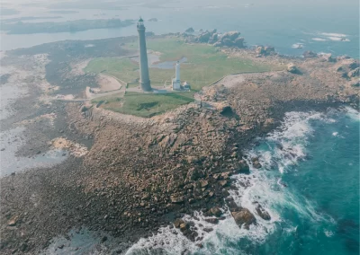 paysage phare drone ile vierge terrestre